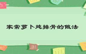 家常萝卜炖排骨的做法