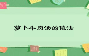 萝卜牛肉汤的做法