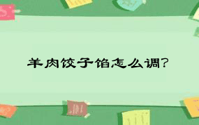 羊肉饺子馅怎么调？