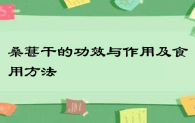 桑葚干的功效与作用及食用方法