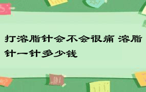 打溶脂针会不会很痛 溶脂针一针多少钱