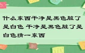 什么东西干净是黑色脏了是白色 干净是黑色脏了是白色猜一东西