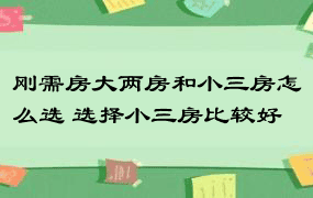 刚需房大两房和小三房怎么选 选择小三房比较好