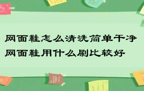 网面鞋怎么清洗简单干净 网面鞋用什么刷比较好