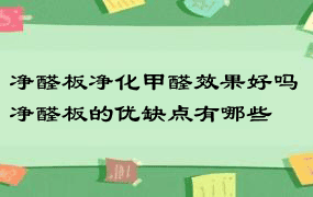 净醛板净化甲醛效果好吗 净醛板的优缺点有哪些