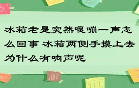 冰箱老是突然嘎嘣一声怎么回事 冰箱两侧手摸上去为什么有响声呢