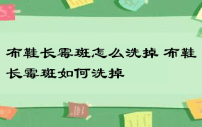 布鞋长霉斑怎么洗掉 布鞋长霉斑如何洗掉