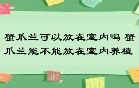 蟹爪兰可以放在室内吗 蟹爪兰能不能放在室内养植