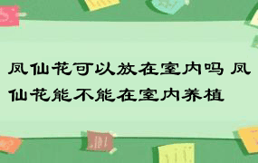 凤仙花可以放在室内吗 凤仙花能不能在室内养植