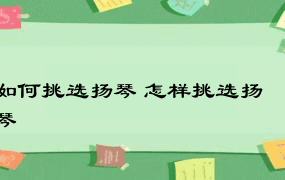 如何挑选扬琴 怎样挑选扬琴