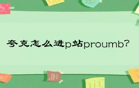 夸克怎么进p站proumb？