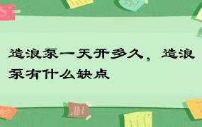 造浪泵一天开多久，造浪泵有什么缺点