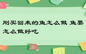 刚买回来的鱼怎么做 鱼要怎么做好吃