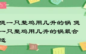 煲一只整鸡用几升的锅 煲一只整鸡用几升的锅最合适