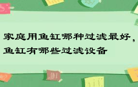 家庭用鱼缸哪种过滤最好，鱼缸有哪些过滤设备