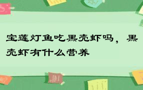 宝莲灯鱼吃黑壳虾吗，黑壳虾有什么营养