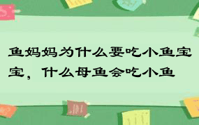 鱼妈妈为什么要吃小鱼宝宝，什么母鱼会吃小鱼