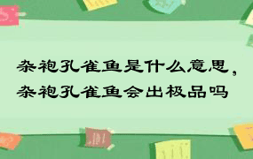 杂袍孔雀鱼是什么意思，杂袍孔雀鱼会出极品吗