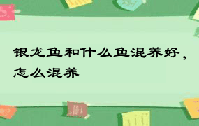 银龙鱼和什么鱼混养好，怎么混养