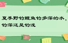 夏季野钓鲤鱼钓多深的水，钓深还是钓浅