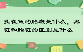 孔雀鱼的胎斑是什么，黑斑和胎斑的区别是什么